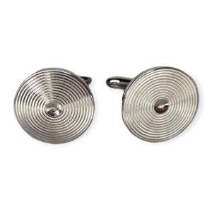 Swank Silver Tone Circle Cuff Links